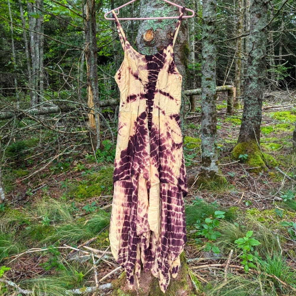 VINTAGE ADVANCE APPARELS Women's Boho Tie Dye Dress, Free Size (Large)